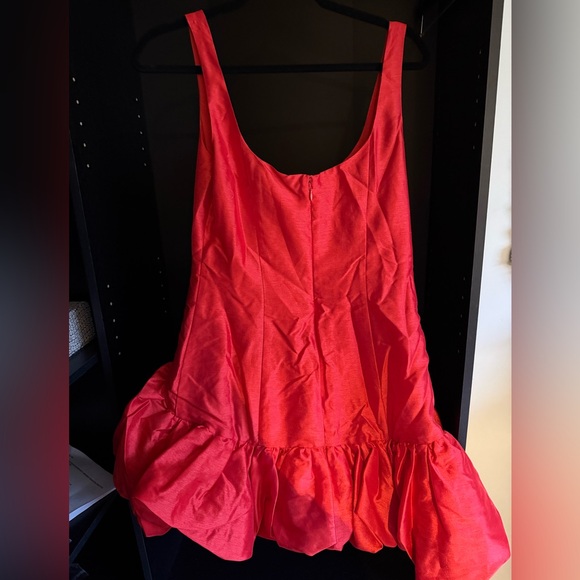 Hutch Sleeveless Satin Drop-Waist Bubble Mini Dress - Picture 3 of 4